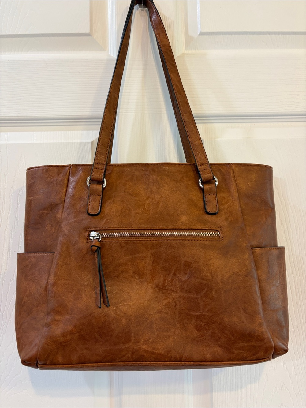 Bueno Brown Tote Bag with Side Pockets - Picture 3 of 5